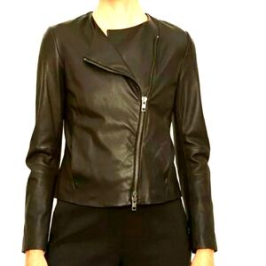 VINCE Cross Front Leather SIZE L. Deep Brown Burgundy.